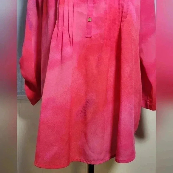Chaus Bright Pink / Purple Light Tye-Dye Lightweight Long-Sleeve Blouse … - Picture 3 of 10